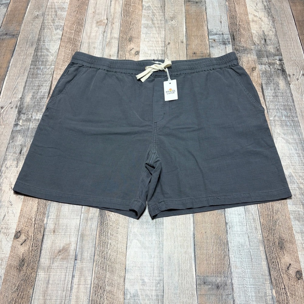 Marine Layer Shorts Men XXL Charcoal Grey Saturday Shorts Drawstring Beachwear